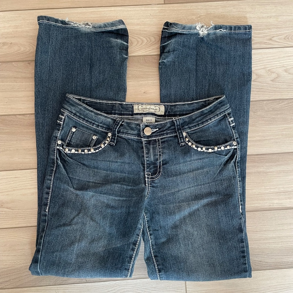 Project Indigo Rhinestone Jeans size 7 - Picture 2 of 5